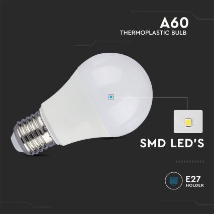 LED Żarówka SAMSUNG CHIP A60 E27/8,5W/230V 4000K