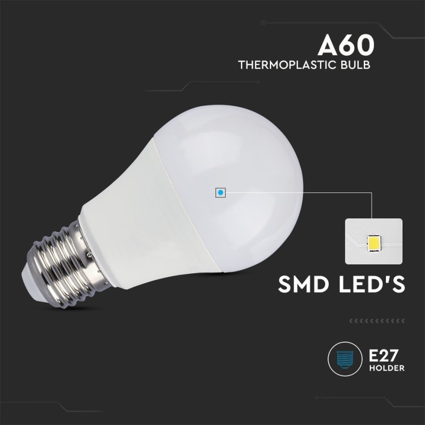 LED Żarówka SAMSUNG CHIP A60 E27/8,5W/230V 4000K