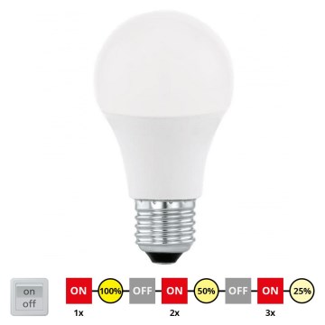 LED Żarówka ściemnialna A60 E27/10W/230V 3000K - STEPDIMMING - Eglo 79184