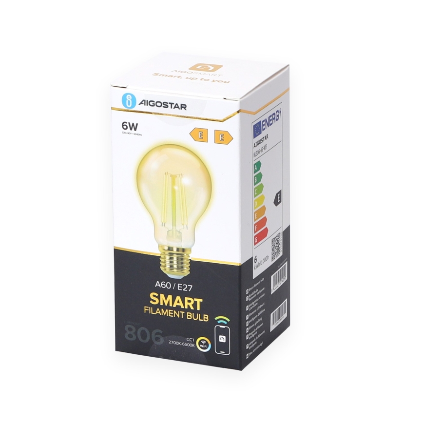 LED Żarówka ściemnialna A60 E27/6W/230V 2700-6500K Wi-Fi - Aigostar