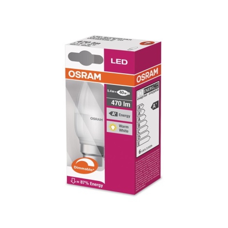 LED Żarówka ściemnialna B22d/5,4W/230V 2700K - Osram
