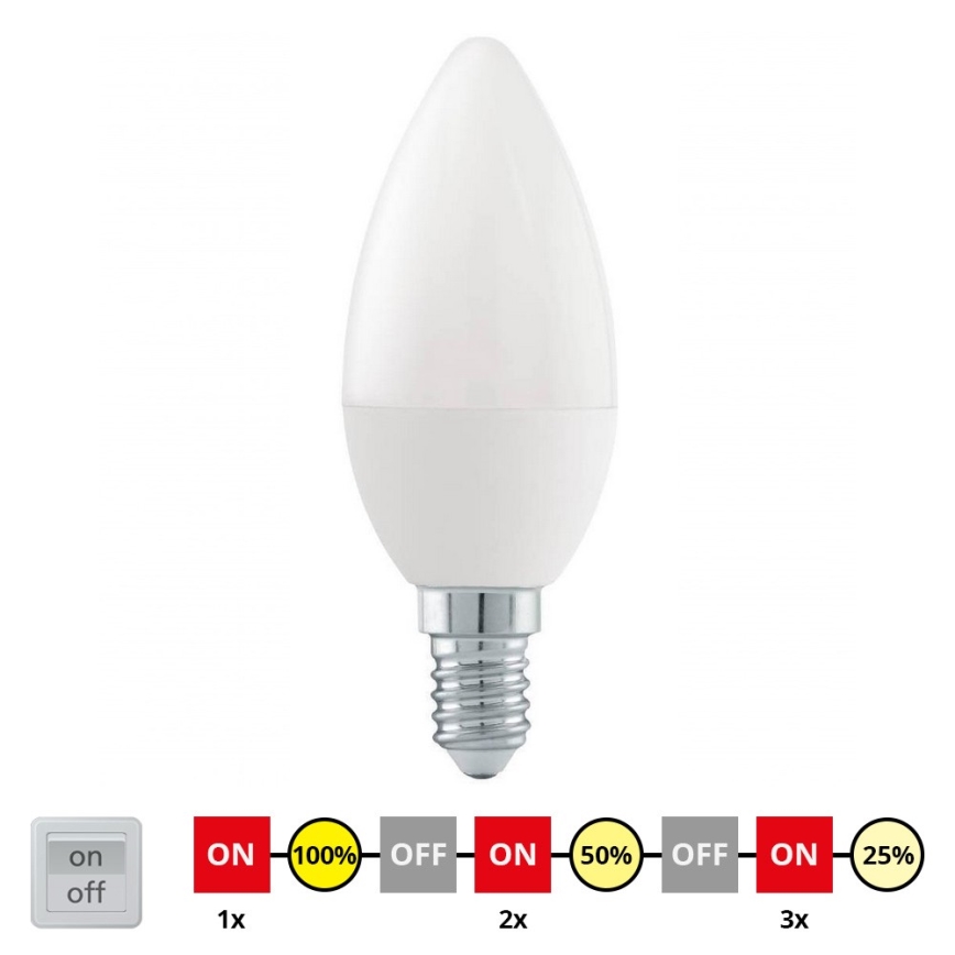 LED Żarówka ściemnialna C37 E14/6W/230V 3000K - STEPDIMMING - Eglo 54834