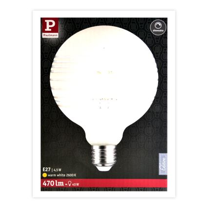 LED Żarówka ściemnialna CLASSIC G125 E27/4,5W/230V 2600K - Paulmann 28744