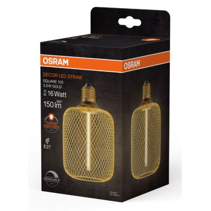 LED Żarówka ściemnialna DECOR FILAMENT E27/3,5W/230V 1800K złota - Osram