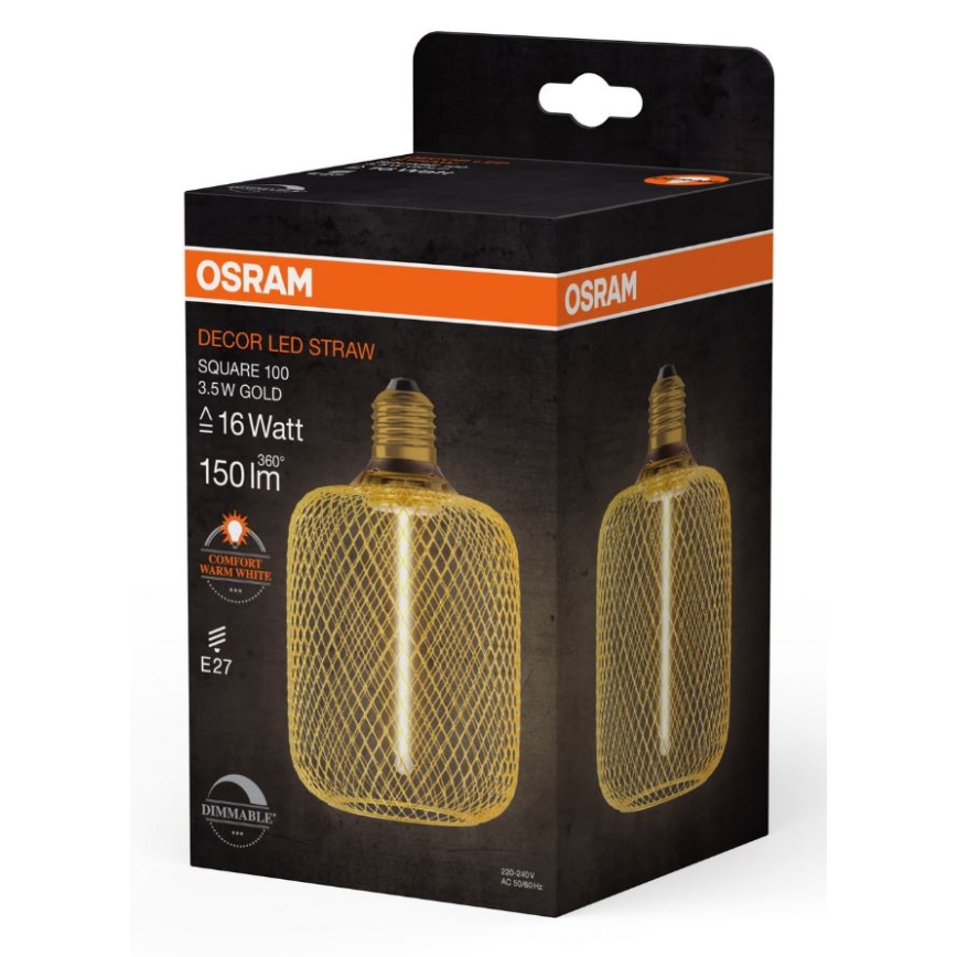 LED Żarówka ściemnialna DECOR FILAMENT E27/3,5W/230V 1800K złota - Osram