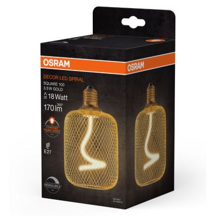 LED Żarówka ściemnialna DECOR FILAMENT E27/3,5W/230V 1800K złota - Osram