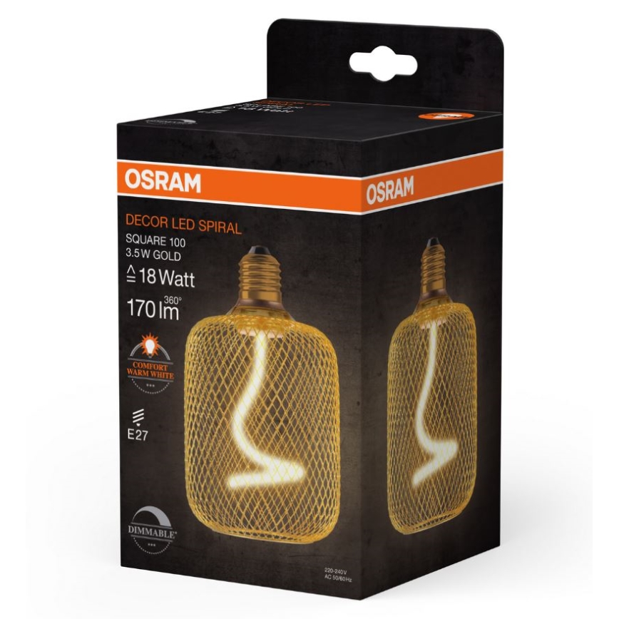 LED Żarówka ściemnialna DECOR FILAMENT E27/3,5W/230V 1800K złota - Osram