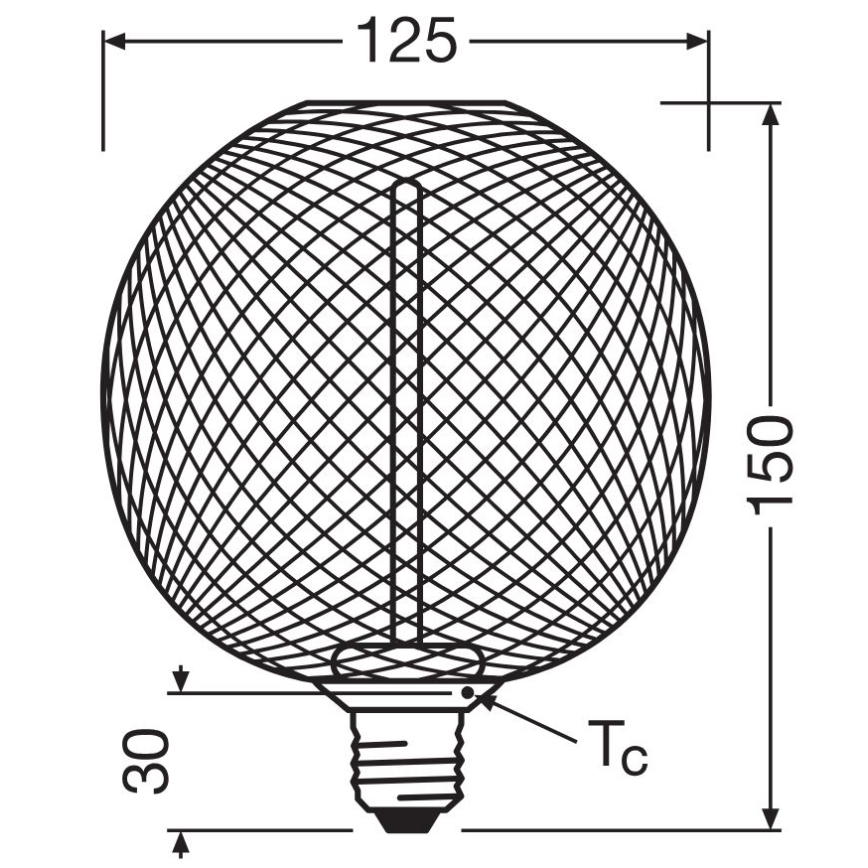 LED Żarówka ściemnialna DECOR  FILAMENT G125 E27/3,5W/230V 1800K czarna - Osram
