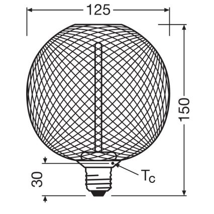 LED Żarówka ściemnialna DECOR  FILAMENT G125 E27/3,5W/230V 1800K złota - Osram