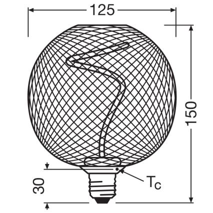 LED Żarówka ściemnialna DECOR FILAMENT G125 E27/3,5W/230V 1800K złota - Osram