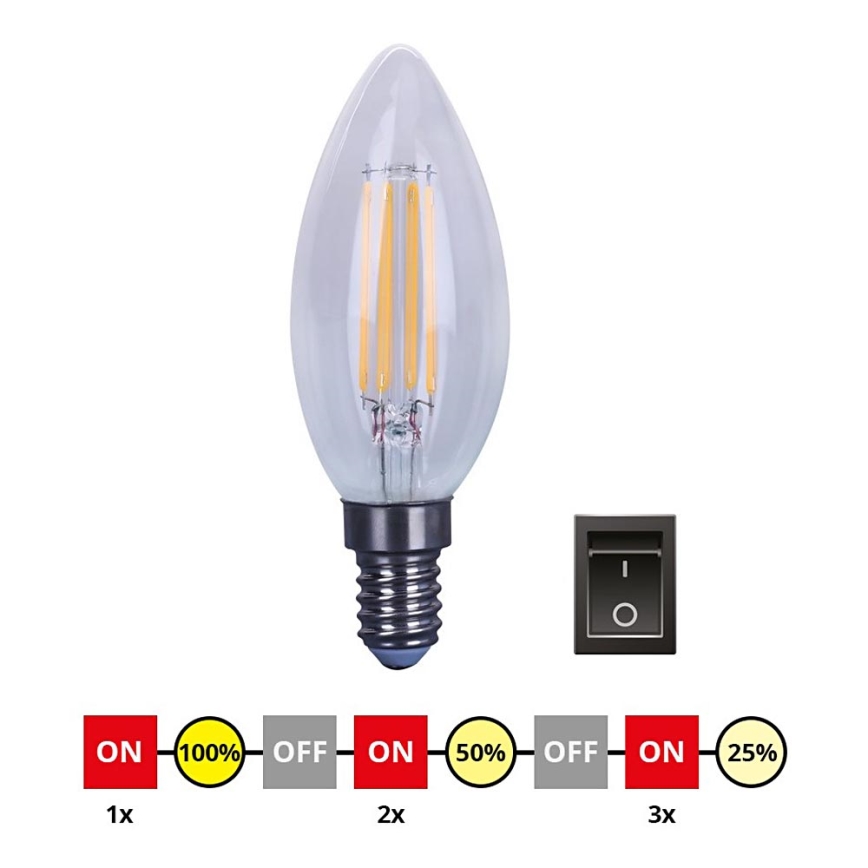 LED Żarówka ściemnialna E14/4W/230V C35 2700-3000K