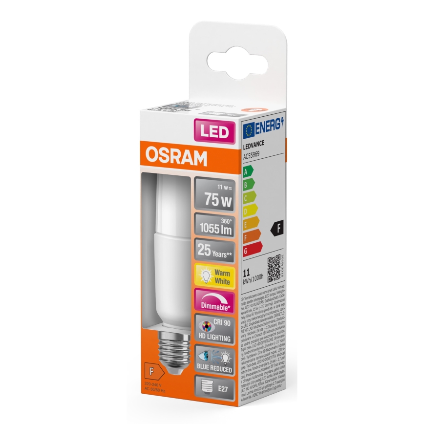 LED Żarówka ściemnialna E27/11W/230V 2700K CRI 90 - Osram
