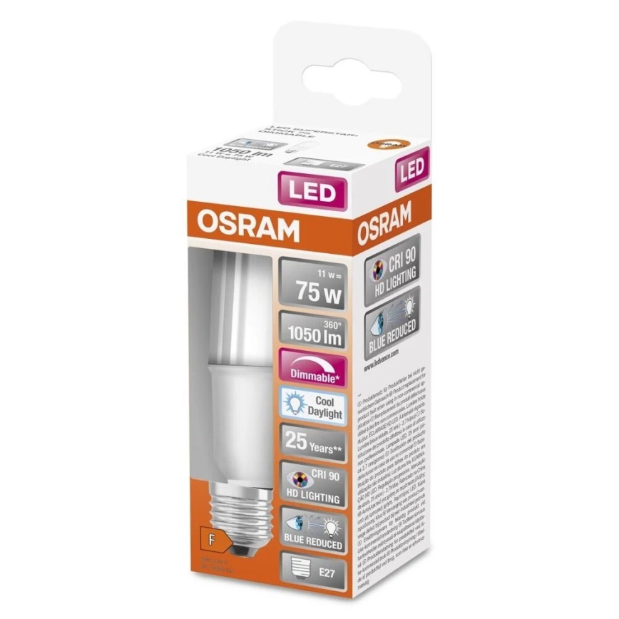 LED Żarówka ściemnialna E27/11W/230V 6500K CRI 90 - Osram
