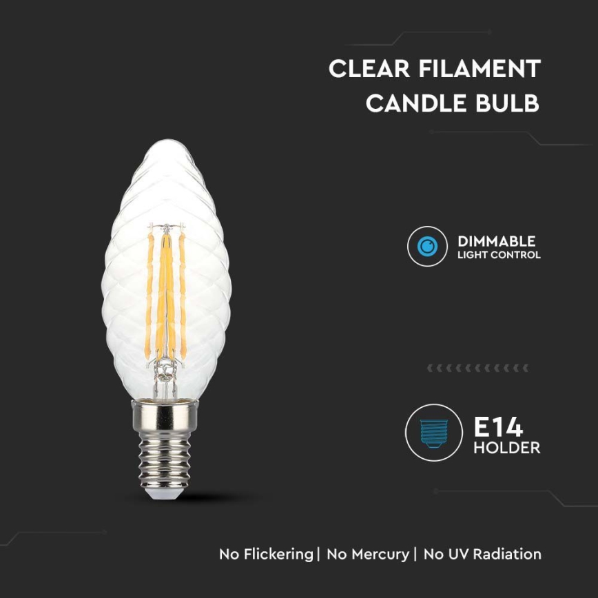 LED Żarówka ściemnialna FILAMENT E14/4W/230V 3000K