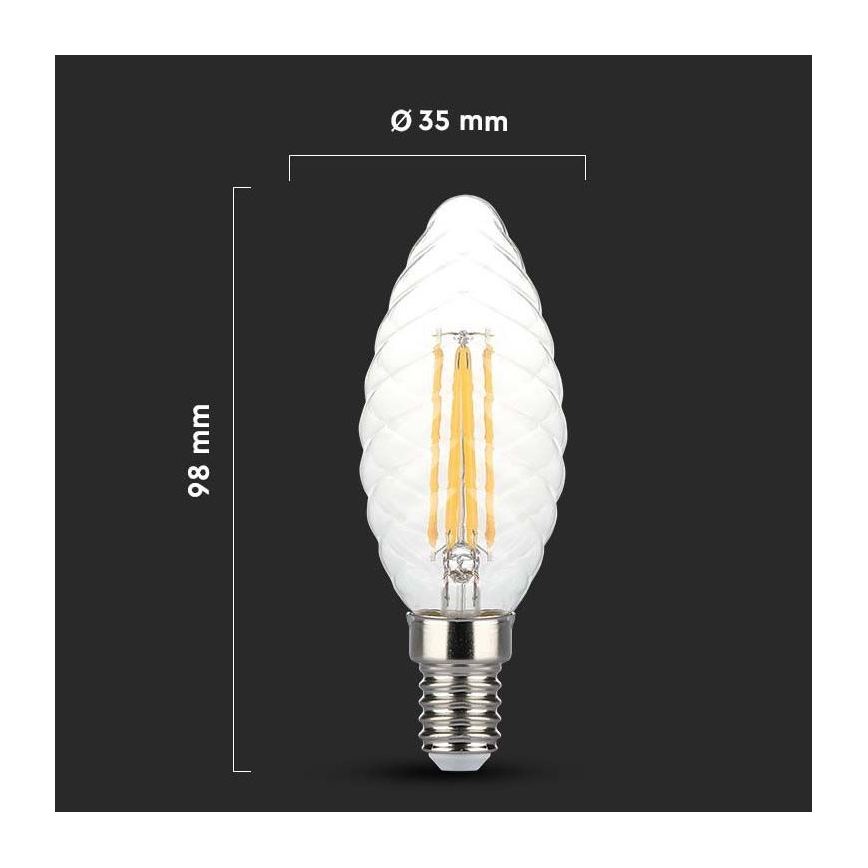 LED Żarówka ściemnialna FILAMENT E14/4W/230V 3000K