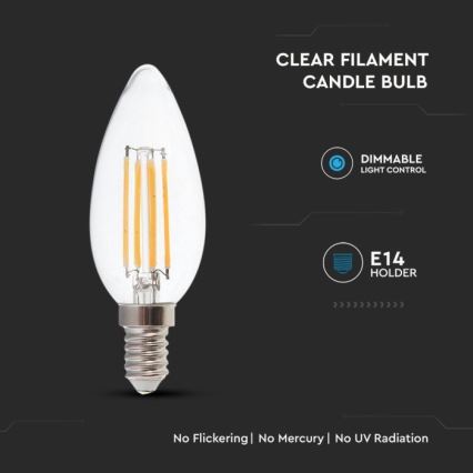 LED Żarówka ściemnialna FILAMENT E14/4W/230V 3000K