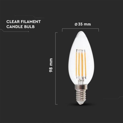 LED Żarówka ściemnialna FILAMENT E14/4W/230V 3000K