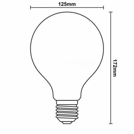 LED Żarówka ściemnialna FILAMENT G125 E27/12W/230V 2000K