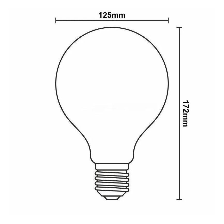 LED Żarówka ściemnialna FILAMENT G125 E27/12W/230V 2000K