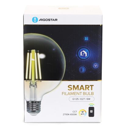 LED Żarówka ściemnialna FILAMENT G125 E27/6W/230V 2700-6500K Wi-Fi - Aigostar