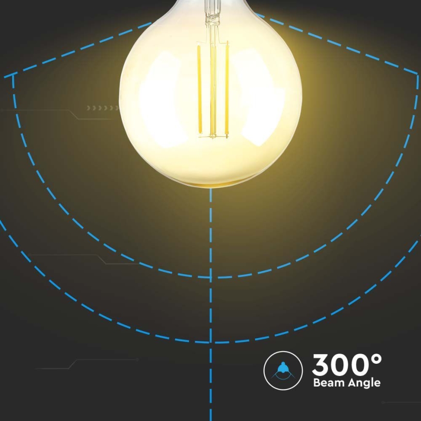 LED Żarówka ściemnialna FILAMENT G125 E27/8W/230V 2200K