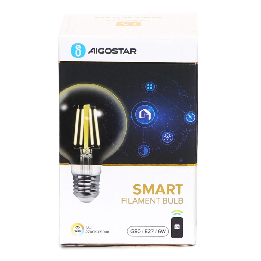 LED Żarówka ściemnialna FILAMENT G80 E27/6W/230V 2700-6500K Wi-Fi - Aigostar