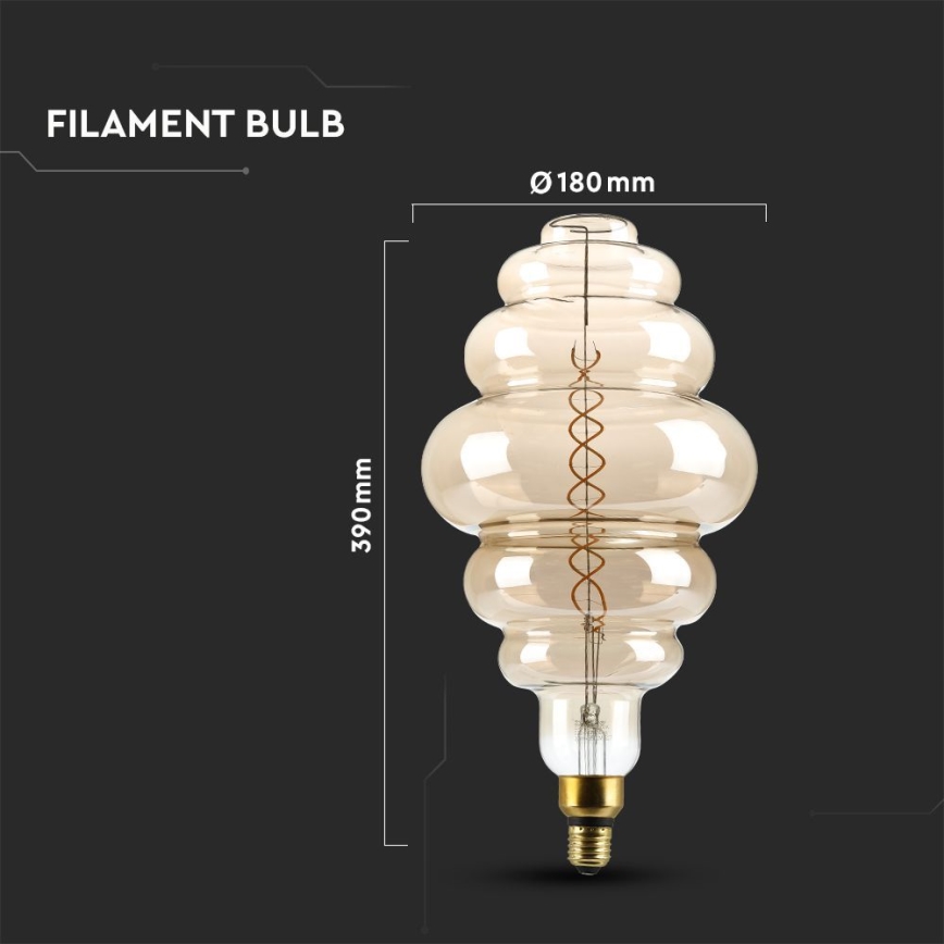 LED Żarówka ściemnialna FILAMENT S200 E27/8W/230V 1800K