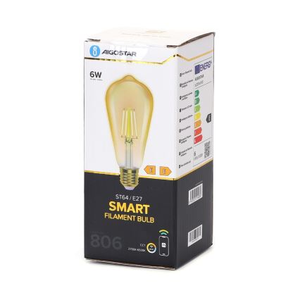 LED Żarówka ściemnialna FILAMENT ST64 E27/6W/230V 2700-6500K Wi-Fi - Aigostar