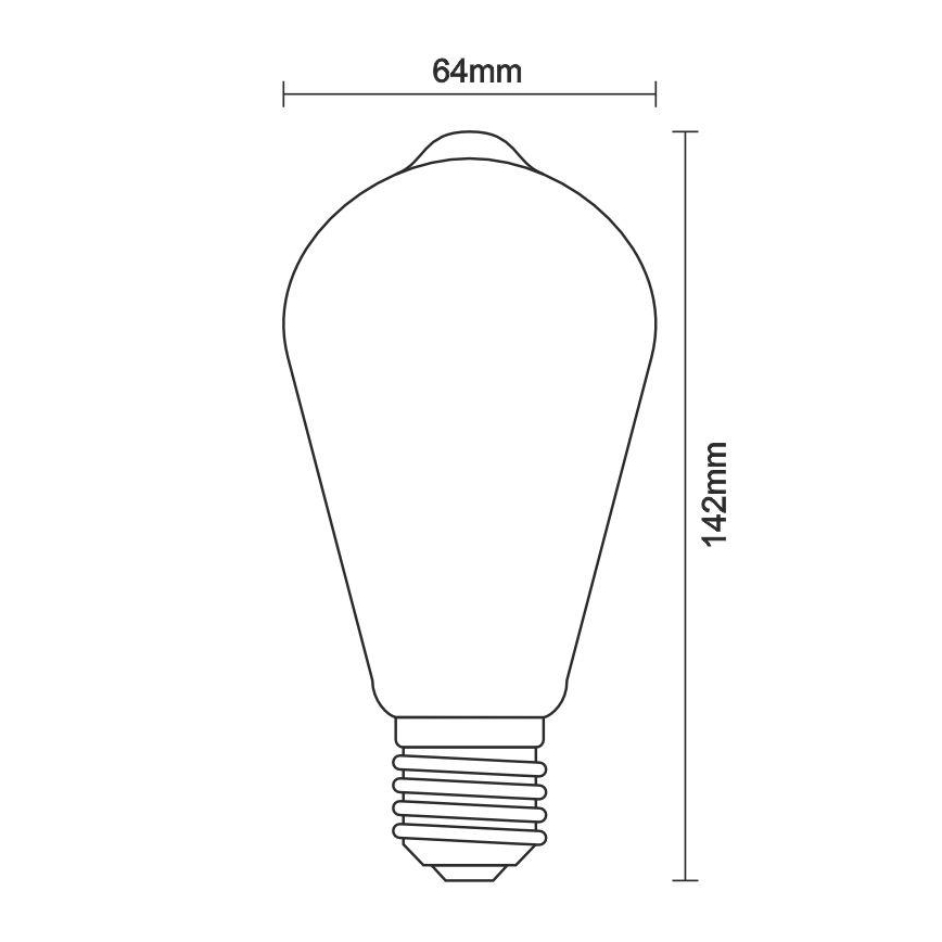 LED Żarówka ściemnialna FILAMENT VINTAGE ST64 E27/12W/230V 2000K