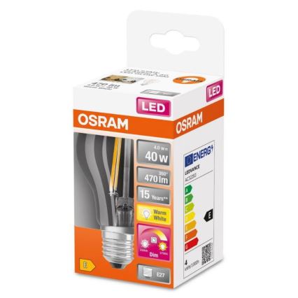 LED Żarówka ściemnialna GLOW DIM A60 E27/4W/230V 2200-2700K - Osram