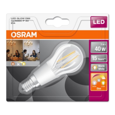 LED Żarówka ściemnialna GLOW E14/5W/230V 2200-2700K - Osram