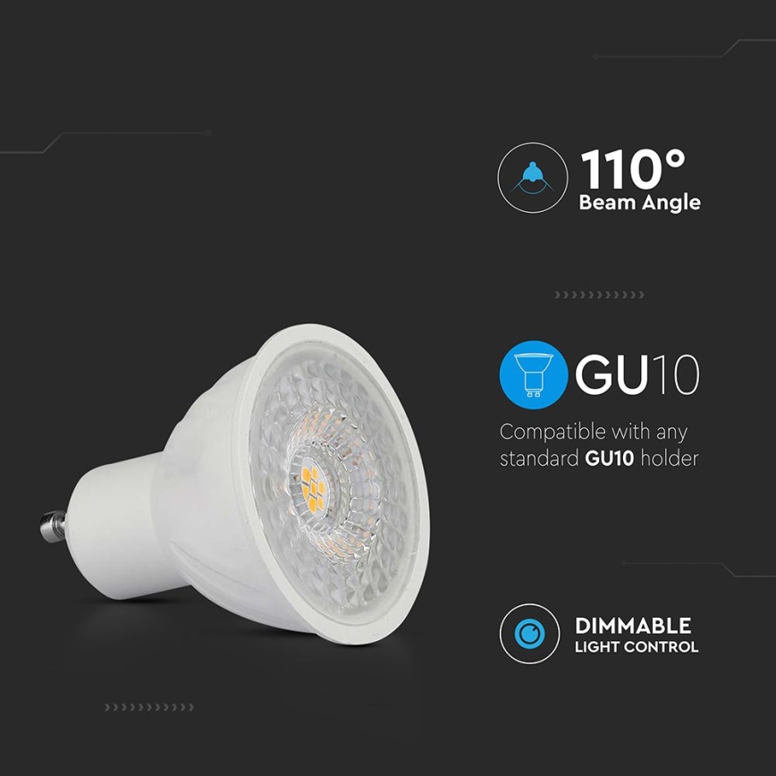LED Żarówka ściemnialna GU10/6W/230V 4000K 110°
