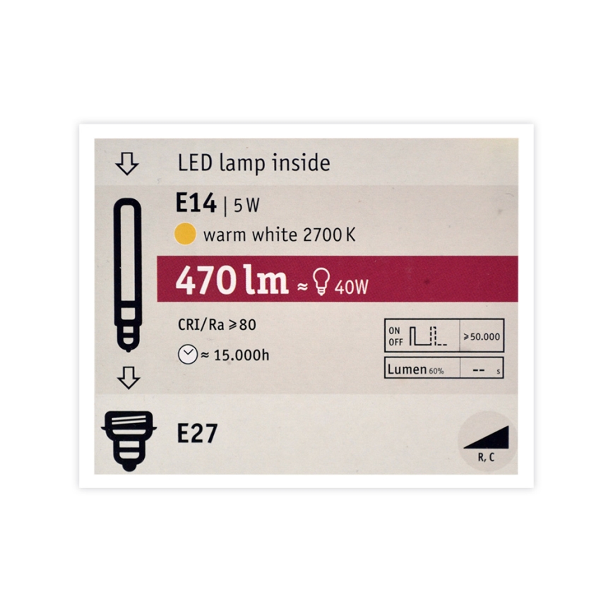 LED Żarówka ściemnialna MOSAIC G125 E27/5W/230V 2700K - Paulmann 28750