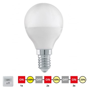 LED Żarówka ściemnialna P45 E14/6W/230V 3000K - STEPDIMMING - Eglo 54835