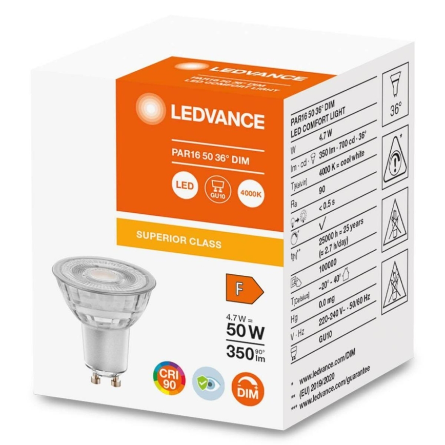 LED Żarówka ściemnialna PAR16 GU10/4,7W/230V 4000K 36° CRI 90 - Osram