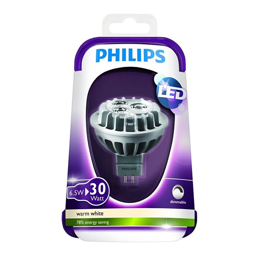 LED Żarówka ściemnialna Philips GU5,3/MR16/6,5W/12V 2700K