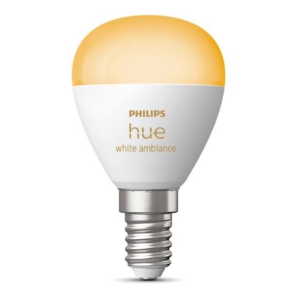 LED Żarówka ściemnialna Philips Hue WHITE AMBIANCE P45 E14/5,1W/230V 2200-6500K