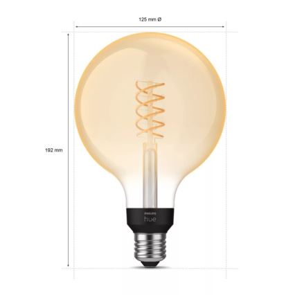 LED Żarówka ściemnialna Philips Hue WHITE FILAMENT G125 E27/7W/230V 2100K