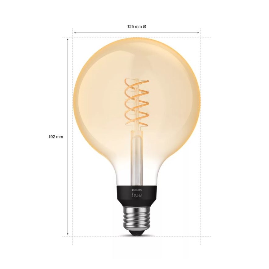LED Żarówka ściemnialna Philips Hue WHITE FILAMENT G125 E27/7W/230V 2100K
