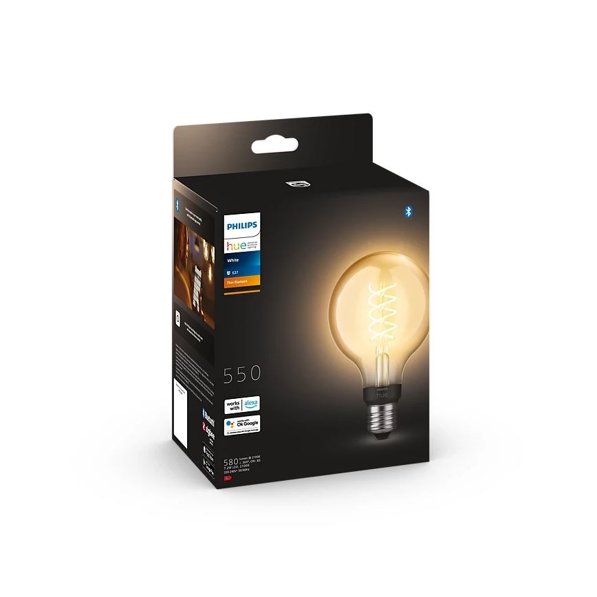 LED Żarówka ściemnialna Philips Hue WHITE FILAMENT G93 E27/7,2W/230V 2100K