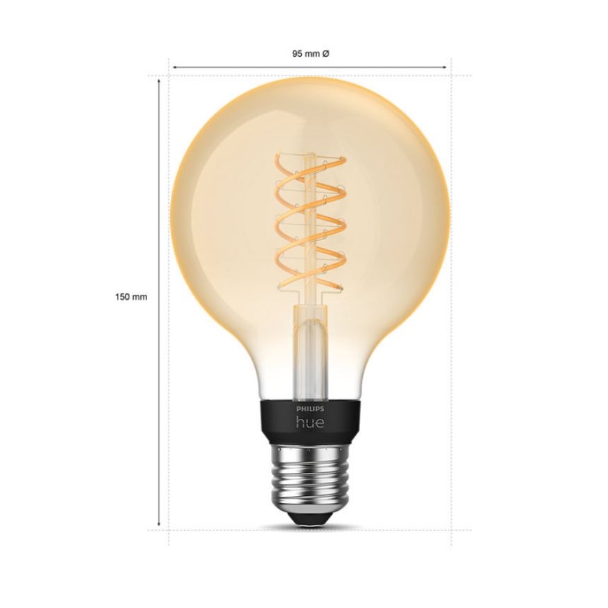 LED Żarówka ściemnialna Philips Hue WHITE FILAMENT G93 E27/7,2W/230V 2100K