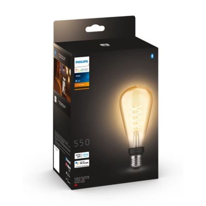 LED Żarówka ściemnialna Philips Hue WHITE FILAMENT ST72 E27/7W/230V 2100K