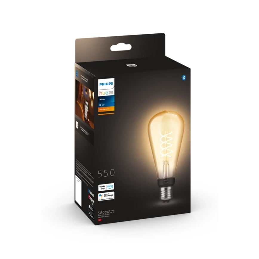 LED Żarówka ściemnialna Philips Hue WHITE FILAMENT ST72 E27/7W/230V 2100K