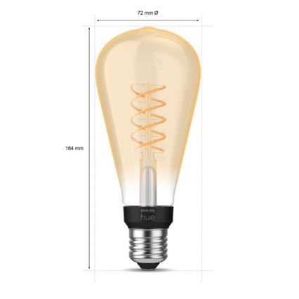 LED Żarówka ściemnialna Philips Hue WHITE FILAMENT ST72 E27/7W/230V 2100K