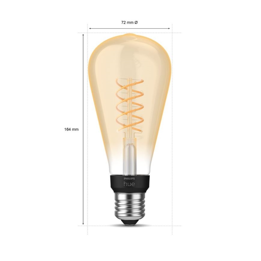 LED Żarówka ściemnialna Philips Hue WHITE FILAMENT ST72 E27/7W/230V 2100K
