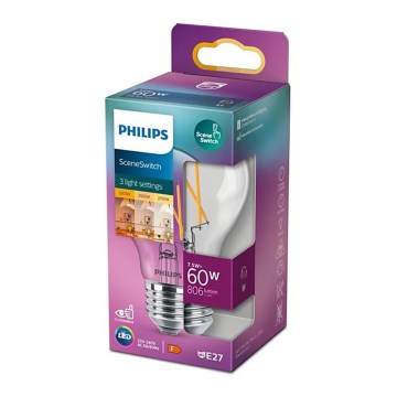 LED Żarówka ściemnialna Philips Warm Glow A60 B22/7W/230V 2200-2700K CRI 90