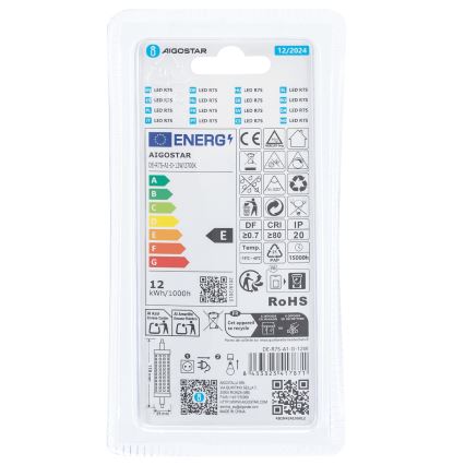 LED Żarówka ściemnialna R7s/12W/230V 2700K - Aigostar