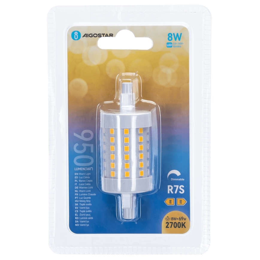 LED Żarówka ściemnialna R7s/8W/230V 2700K - Aigostar