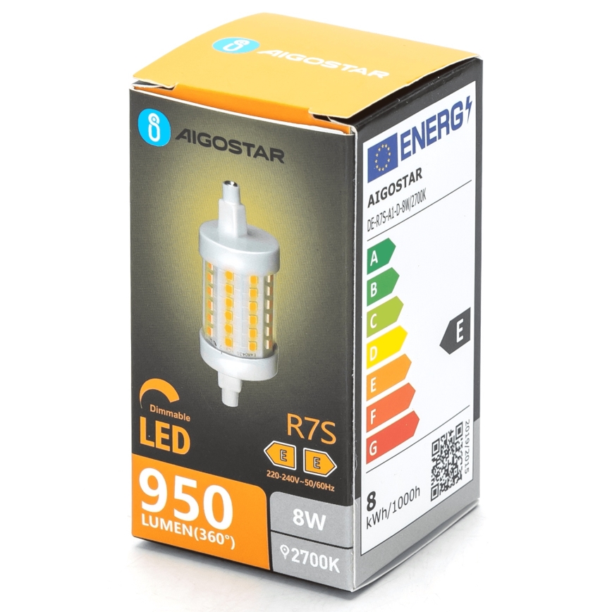 LED Żarówka ściemnialna R7s/8W/230V 2700K - Aigostar