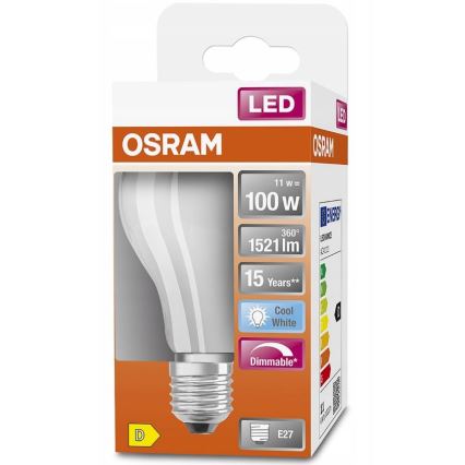 LED Żarówka ściemnialna RETROFIT A60 E27/11W/230V 4000K - Osram